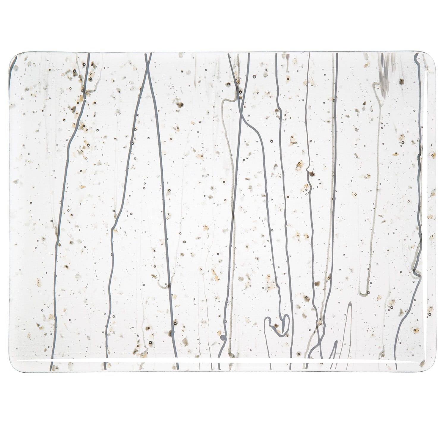 Bullseye COE90 Fusing Glass 004229 Gray & Bronze Frit, Gray & Vanilla Streamers Full Sheet