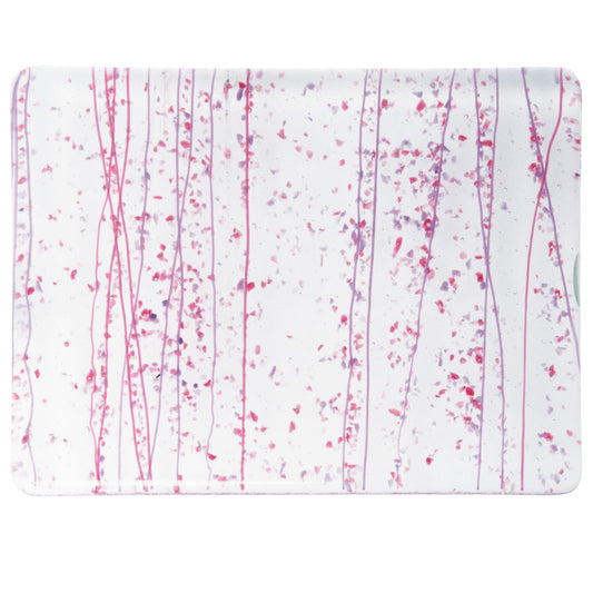 Bullseye COE90 Fusing Glass 004234 Cranberry & Purple Frit, Cranberry & Purple Streamers Full Sheet